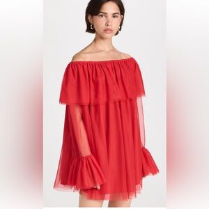 Elegant Red Off-Shoulder Dress